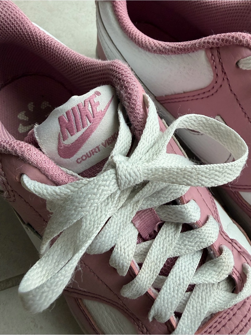 Nike Women's Court Vision Low Next Nature in Pink/White - Picture 6 of 7